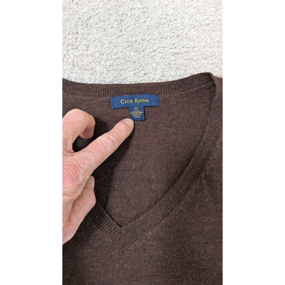 Club Room Mens Wool Sweater Vest XL Brown Academia Grandpa Preppy Golf Mr Rogers - Picture 6 of 7